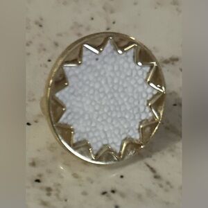 Gold and White Starburst Ring